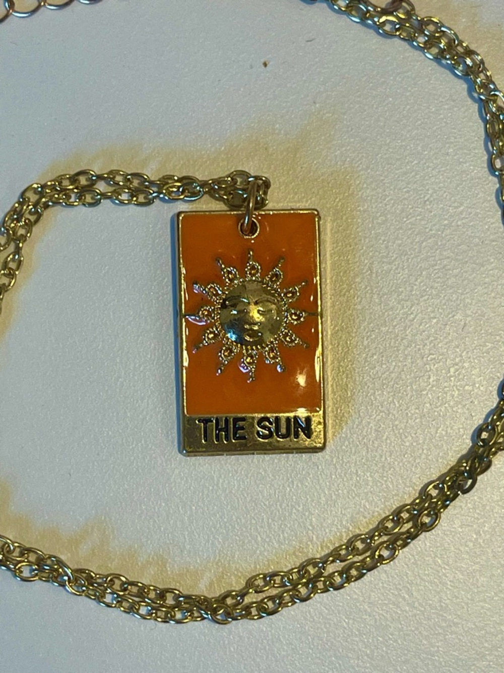 Powerful Pendant of Intuition THE SUN Tarot Card w/ adjustable Choker Necklace
